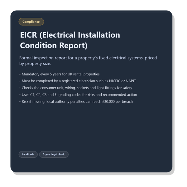 EICR Electrical Installation Condition Report