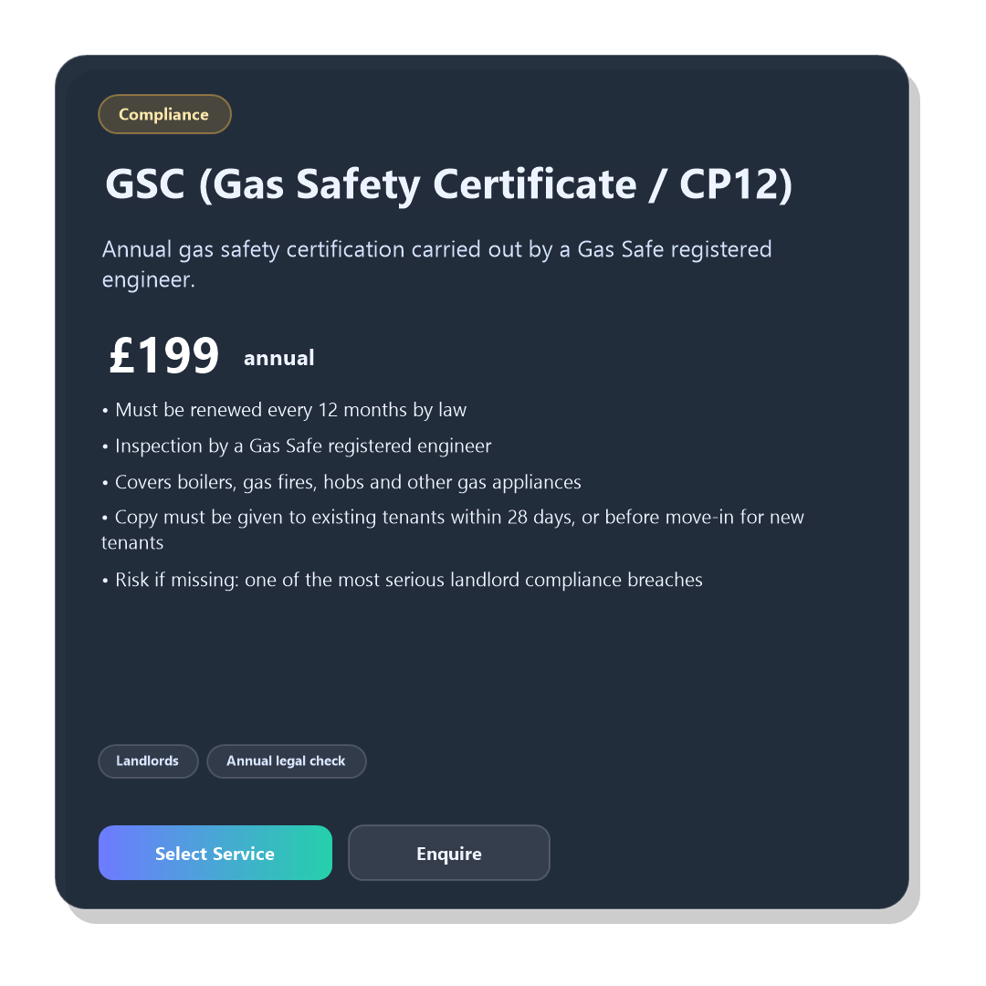 GSC Gas Safety Certificate CP12 - Image 2