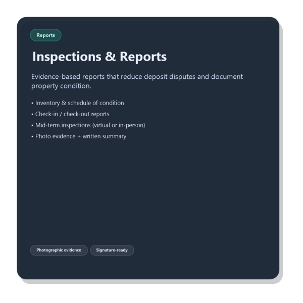 Inspections & Reports 1 Bed