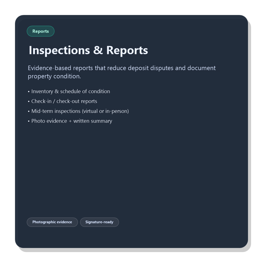 Inspections & Reports 1 Bed